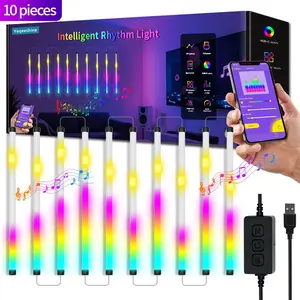 USB smart RGB + IC light and music seven-color changing rhythm variation sound-picking LED light strip, suitable for living room, bedroom, e-sports TV, computer, dance studio, live streaming room music atmosphere novel art light, LED Lights Music