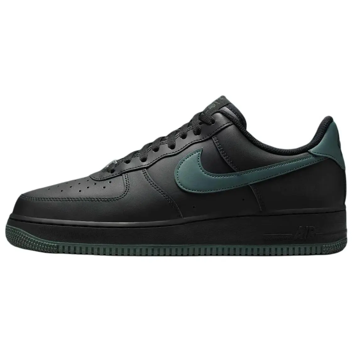 NIKE Air Force 1 '07 'Black Vintage Green' - Retro Low-Top Leather Athletic Shoes with a Comfortable Air Sole Unit for Casual Street Style, Grippy Tread, Leather Upper, Retro Look
