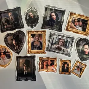 Dracula: A Love Tale Sticker Pack Featuring Classic Movie Characters in Ornate Frames for Collectors 12 Holographic or Glossy Stickers