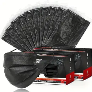 250pcs White Disposable Face Masks ASTM Level 3 P100 Filtering Wide Ear Loops Secure Fit Individually Wrapped for Office Hospital Travel School Heavy Duty Polyurethane Construction Travel Essentials Duckbill Shape Mask