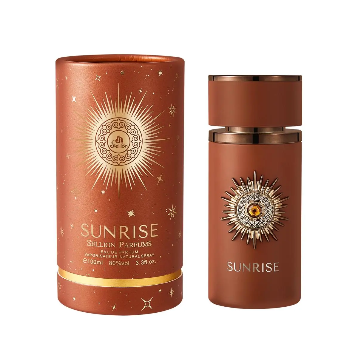 Sellion Sunrise Bourbon Unisex Alcohol-Base EDP Perfume - Oriental Spice Scent, 3.3Oz/100ML, Authentic Enchanting Fragrance, Single Item