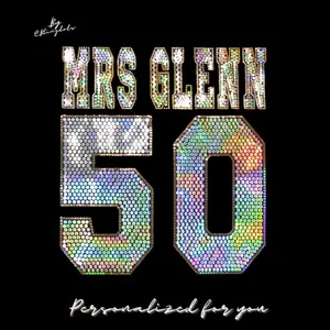 Custom Bling iron on transfer hotfix, personalized name & number, sparkling holographic sequins, multicolor spangle decal, USA fast shipping