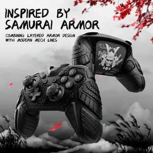 PlayVital for Nintendo Switch 2 Pro Controller Skin Cover – Samurai Armor Edition Silicone Case for Switch 2 Pro Controller with Back Button Caps & Thumb Grip & Sticker, Shockproof