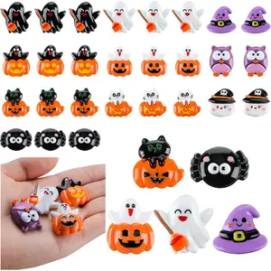 60 count Halloween Miniatures Garden Figurines Mini  Pumpkin Ghost Ornaments Mini Halloween Figures for DIY Garden Accessories Adornments Embellishment Decorations Party Supplies, 10 Styles