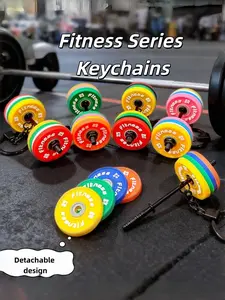 Detachable Barbell Keychain, 3D Silicone Gym Weight Key Ring, Fitness Hanging Decor, Backpack Gym Bag Accessory, Gift for Workout Lovers