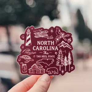 Illustrated North Carolina Sticker