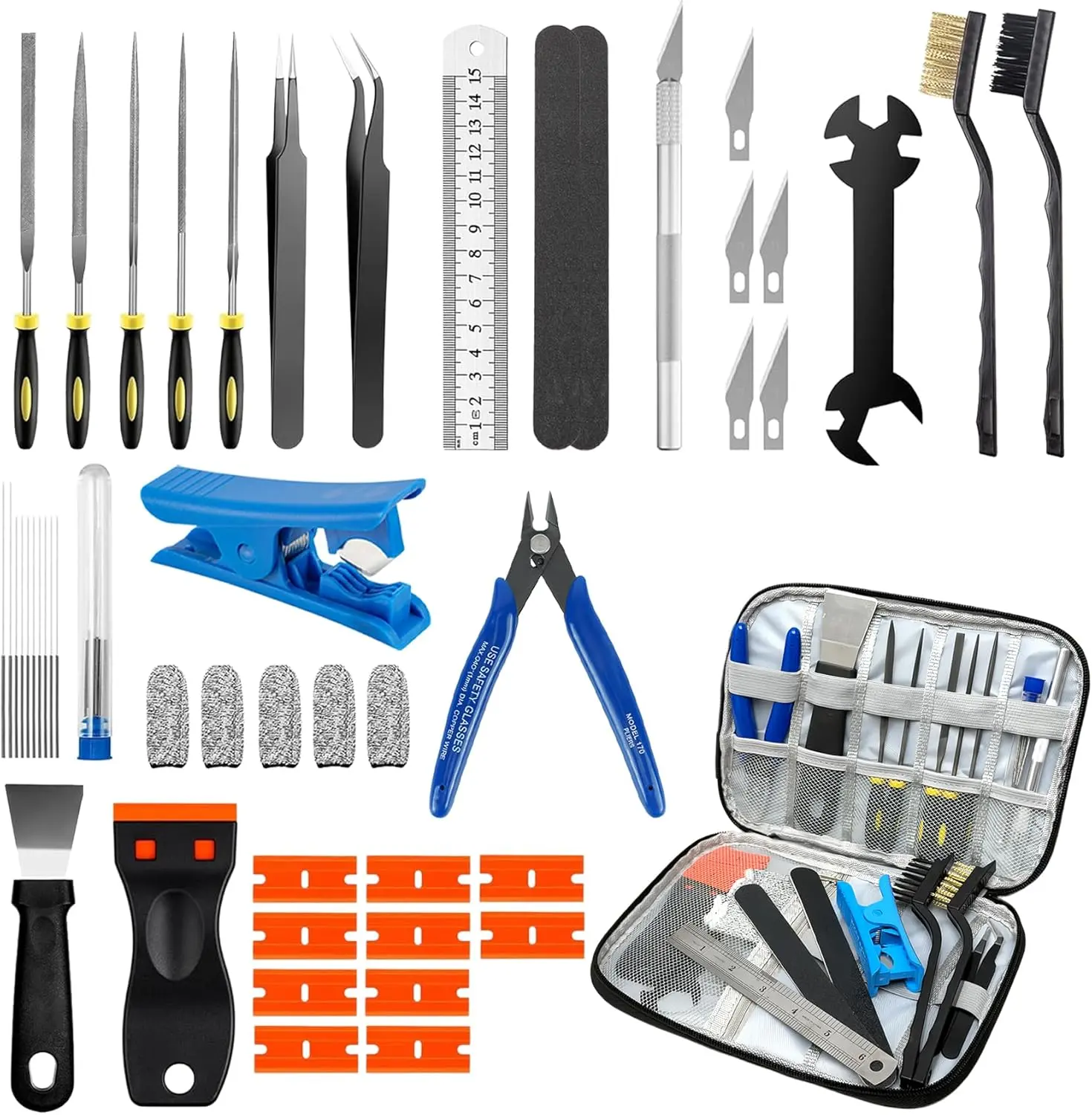 50pcs 3D Printer Tool Kit & Accessories Complete Starter Kit with Tool Bag for Cleaning & Finishing
