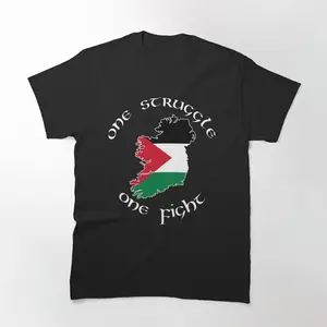 Ireland Palestine - One Struggle, One Fight Premium T-Shirt - Solidarity and Support Design for Ireland and Palestine - Perfect for Activists and Supporters - Powerful and Stylish Apparel