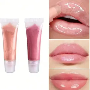 10pc Lip Gloss Tubes, 10ML Clear Soft Empty Lip Balm Containers, Refillable Mini Glossy Cosmetic Tubes for Travel & Comedy Makeup