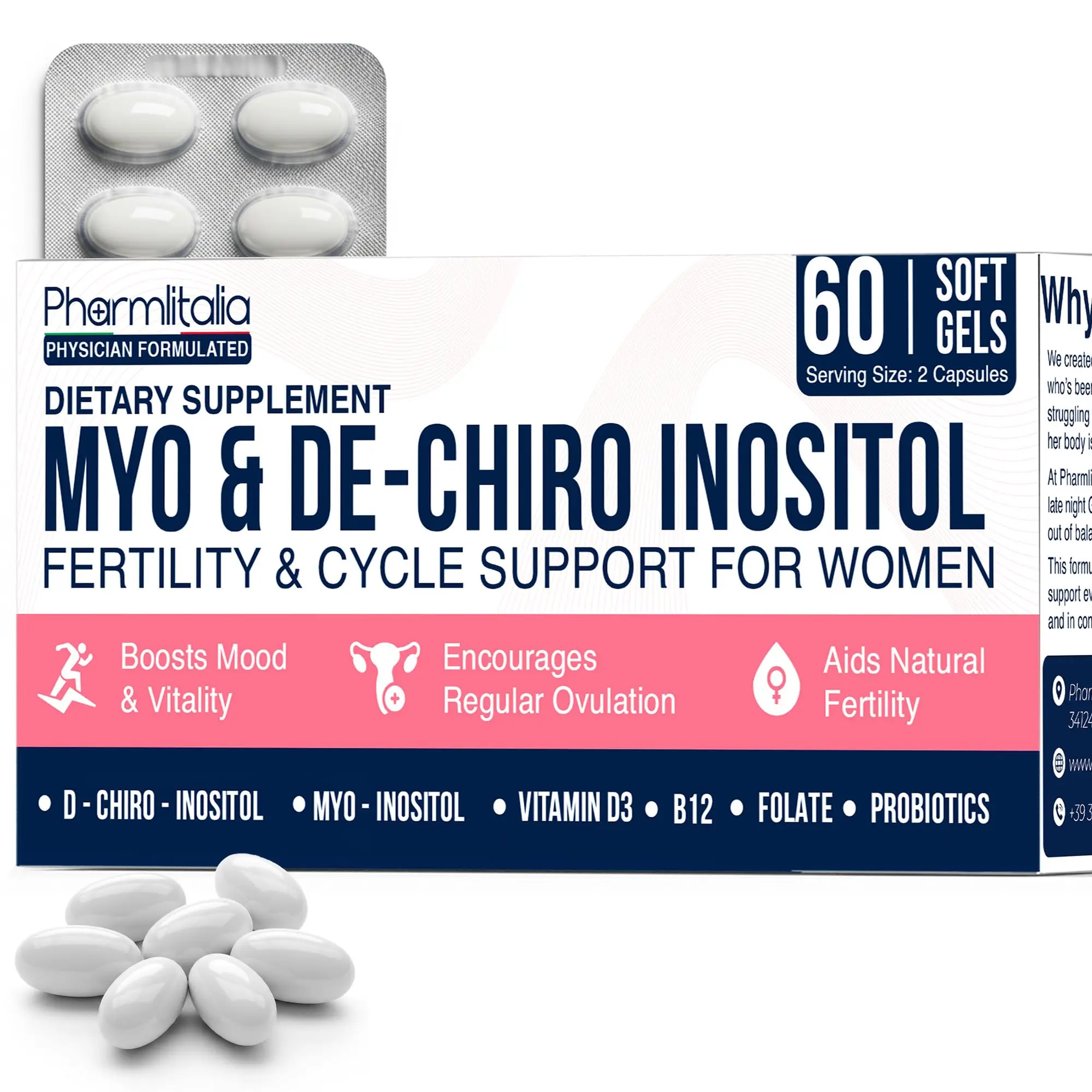Pharmlitalia MYO & DE Chiro Inositol Supplement Pharmlitalia MYO & DE Chiro Inositol Supplement
