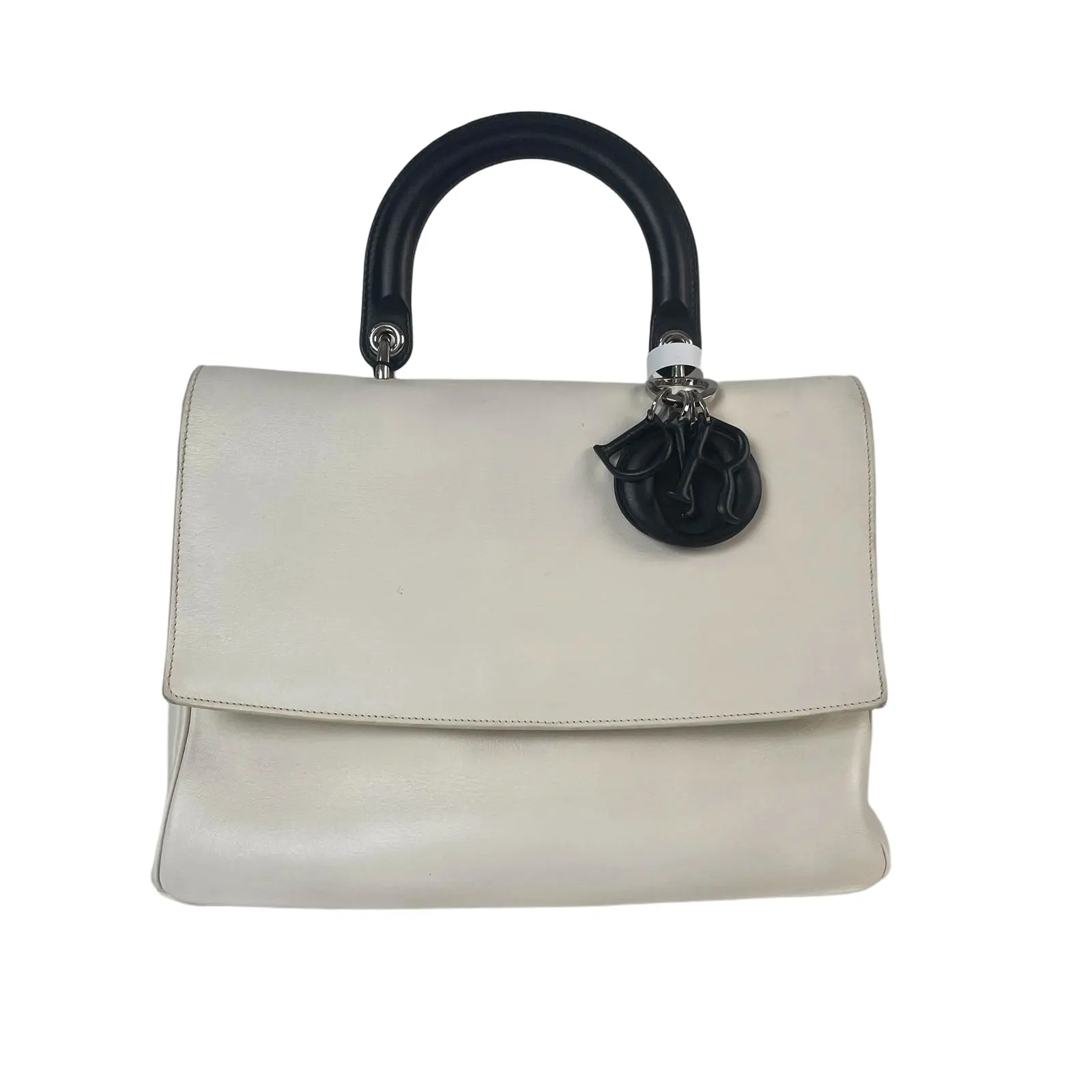 Pre-owned Dior leather Shoulder bags Christian Be Flap Top Handle Bag +charm rrr