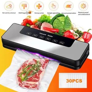 Automatic Vacuum Sealer Machine – Strong Suction Power, Dry/Moist Modes | Includes 10 Free Bags & Cutter – One-Touch Operation for Food Preservation