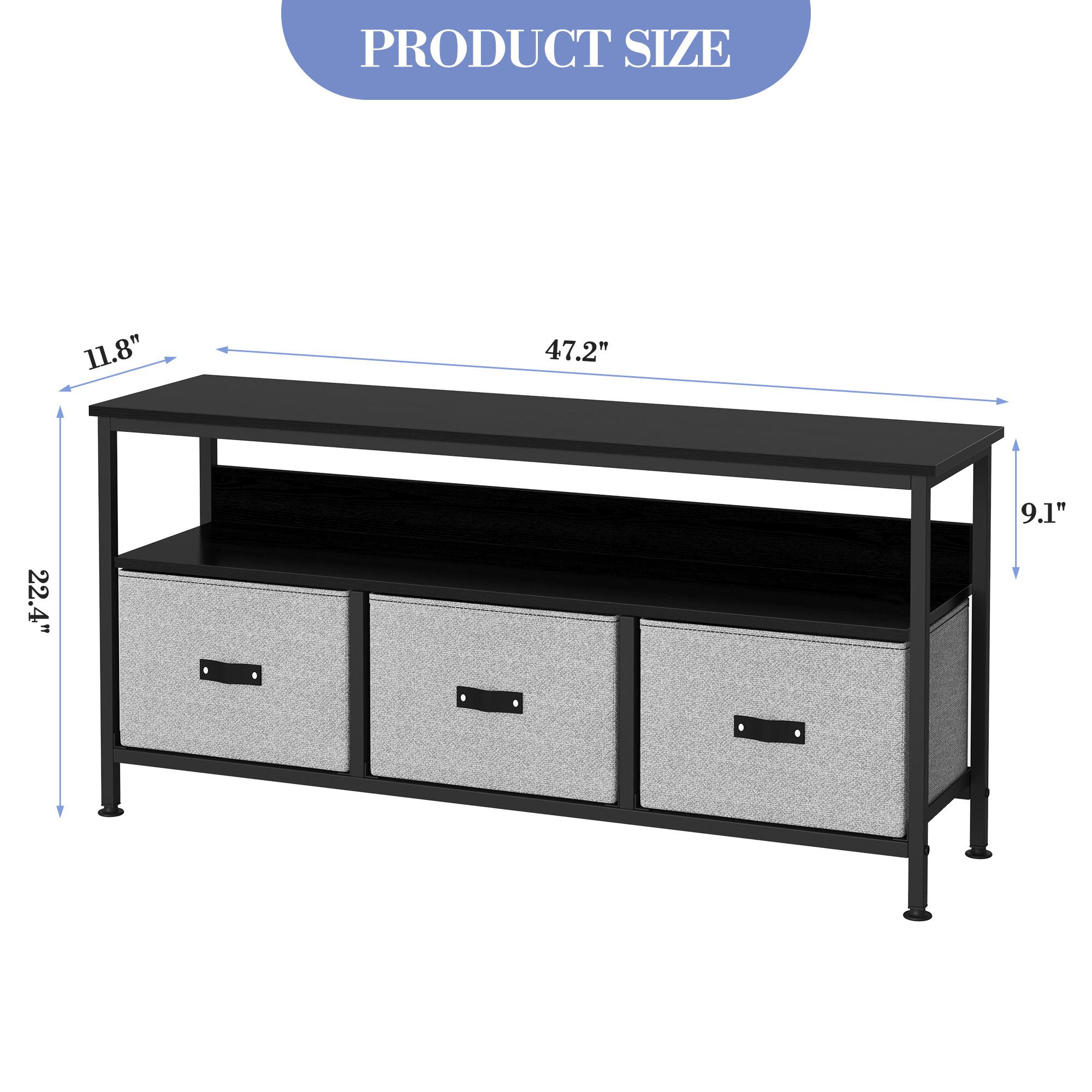 Modern TV Stand Entertainment Center for TVs Up to 55 Inch, Media Console Cabinet with Shelves & Drawers, Versatile TV Console for Living Room, Bedroom & Small Spaces