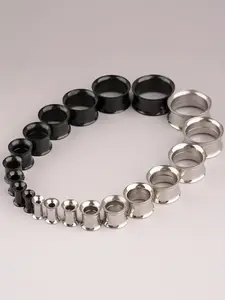 Stainless Steel Body Piercing Set, 12-Piece Double Horn Design, Durable & Comfortable, Ideal for Men & Women, Versatile Fashion Accessory