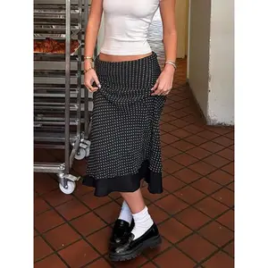 Women’s polka dot print skirt, casual fashionable skirt for daily wear, ladies summer bottoms
