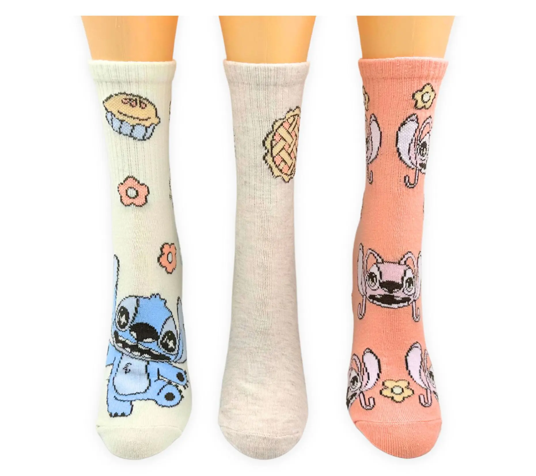 Ladies' Set of 3 Fall Fun Ribbed Character CrewSocks