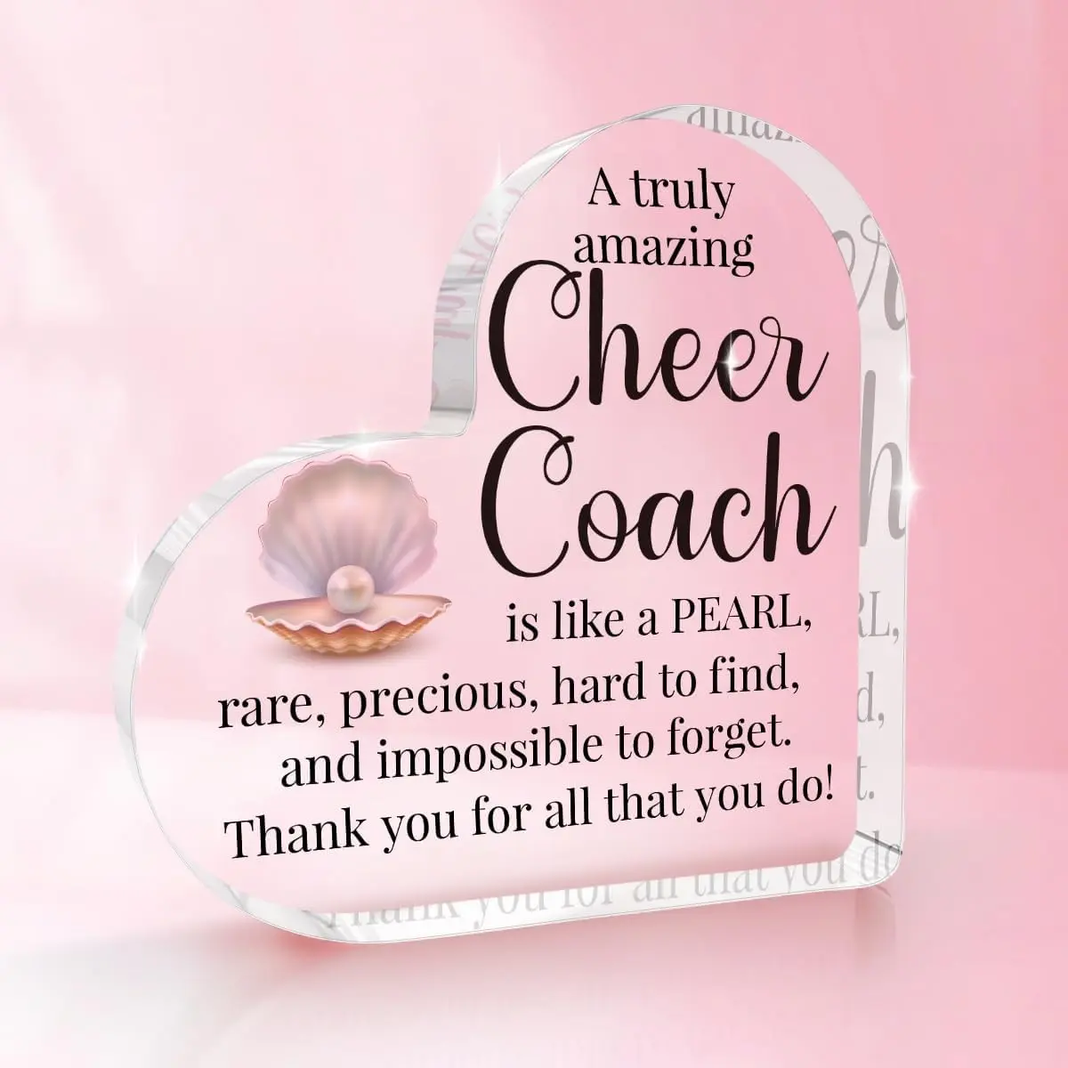 Acrylic Heart-Shaped Cheer Coach Plaque, Acrylic Plaque Decor, Women's Exclusive Cheer Signature Board, Gymnastics/ballet Coach Thank You Gift, 4x4 Inches