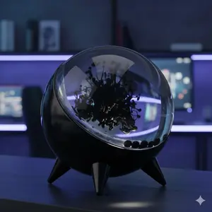 Magnetic Fluid Rhythm Lamp | Sound Activated Dynamic Light Show | Immersive Music Visualizer | Modern Smart Home Decor | Creative LED Desk & Bedroom Atmosphere Lighting