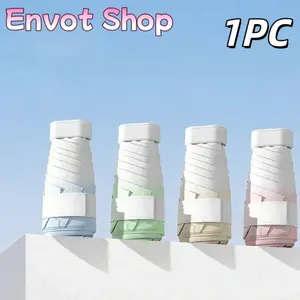 Gradient Color Six-Rib Pocket Umbrella, Convenient Carry, Rainy and Sunny Use, Foldable Portable Umbrella for Daily Use