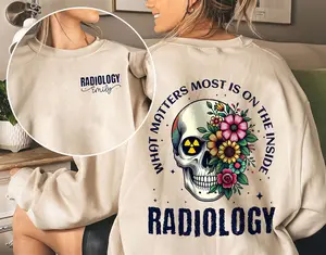 Double Sided Rad Tech Floral Skeleton Shirt, Personalized Radiology Skeleton Shirt, RAD Tech Shirt, X-ray Tech Shirt, Radiology Graduation Gifts