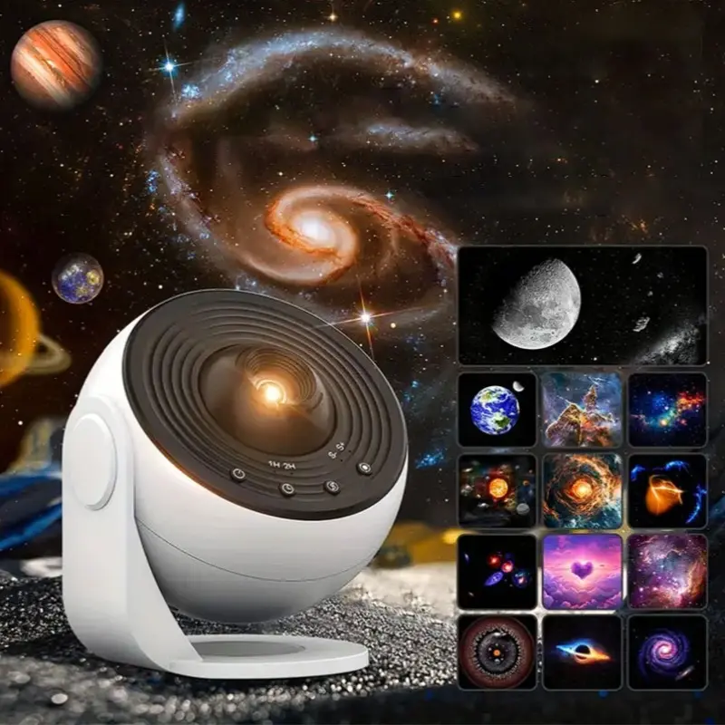 Globe Galaxy Starry Sky Projector Lamp, Starlight Projector, Space Projector, with Replaceable Film Discs, Timer Function, Automatic Pattern Rotation with Adjustable Speed, Wide-Angle Projection, Perfect for Home Décor and Table Lamp, Also a Great Gift