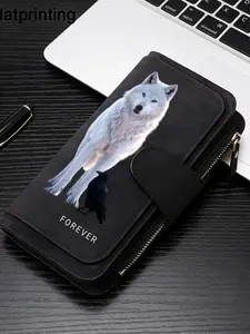 1pc Wolf and Eagle Women'S Long Wallet, Multi-Functional Wallet, Portable Snap Closure Coin Purse, Birthday Gift and Daily Commute for Cow lovers, Playful Design, Perfect Holiday Gift, Perfect for Outdoor, Travel, and Family Use3.18PYT-3