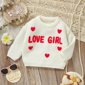 Mimixiong Personalized Embroidery Baby Clothes Soft Knitted Pajamas for Newborns & Toddlers Crochet Long Sleeve Romper Love Girl Design Ideal for Everyday Wear