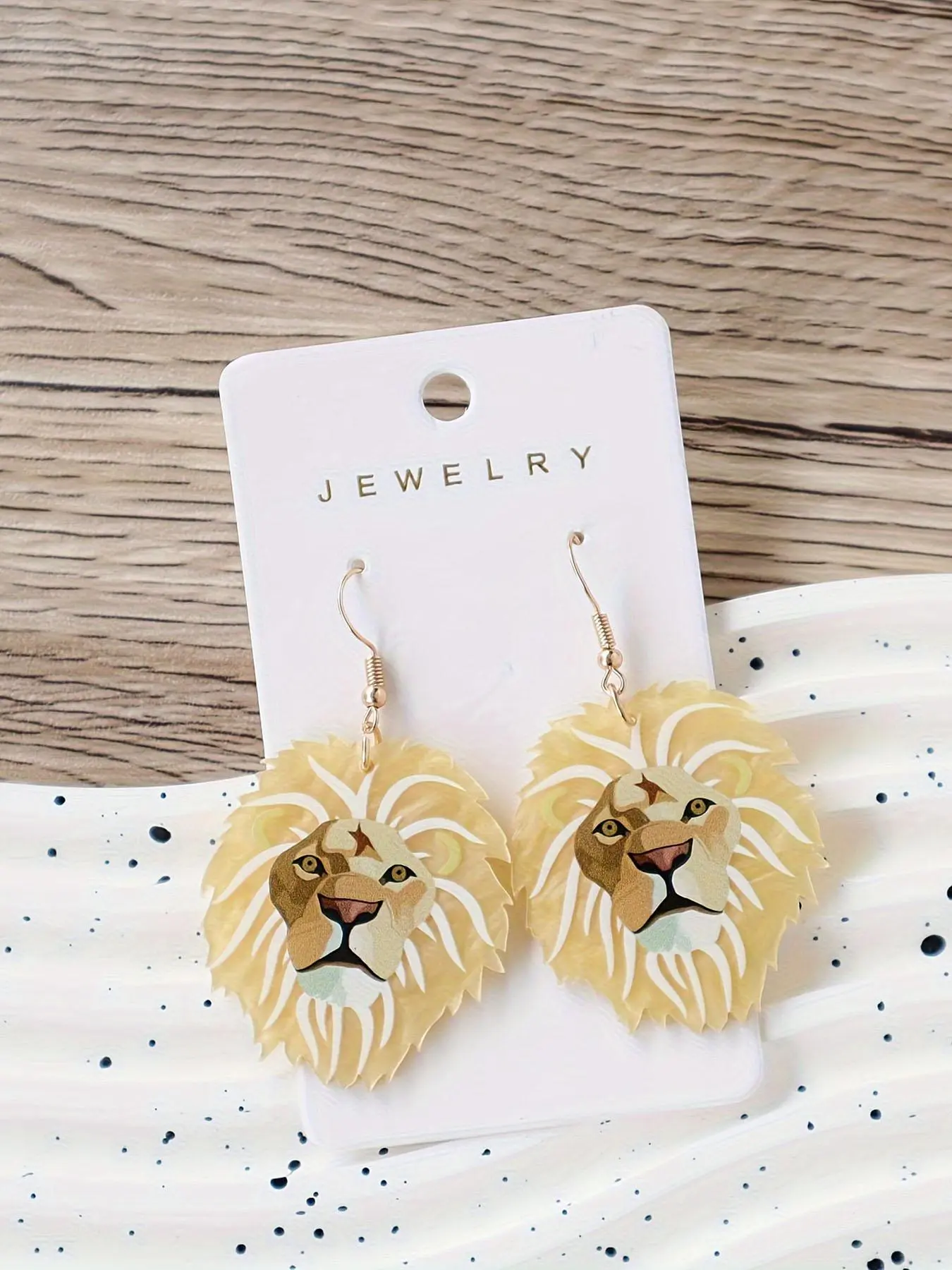 Cute Lion Design Dangle Earrings, Fashionable Acrylic Jewelry for Women & Girls, Trendy All-match & Exquisite Jewelry for Birthday Gift