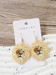 Cute Lion Design Dangle Earrings, Fashionable Acrylic Jewelry for Women & Girls, Trendy All-match & Exquisite Jewelry for Birthday Gift