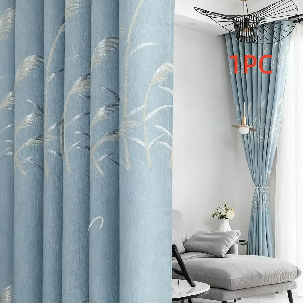 Modern Nordic Style All-Blockout Bedroom Curtains, Polyester Curtain, Thick Sunshade Fabric for Balcony and Window, Lightweight and Fresh Look, Home Decoration Curtain, Home Decorative Curtain