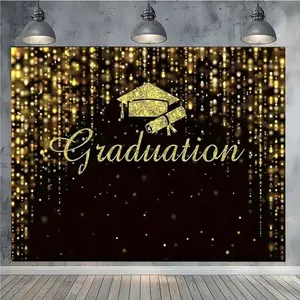Graduation Party Background Banner, Bachelor Cap Book Roll Design, Photo Booth Decor, Classroom Decoration
