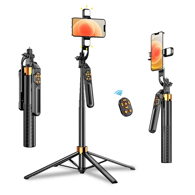 2026 Size 4-in-1 360° Rotatable Selfie Stick Tripod Stable Shooting with Multi-Function Remote Control 68" Phone Tripod Holder for Selfies Video Recording Vlogging Compatible with Most Phones Stabilizer Camera Aluminium Portable