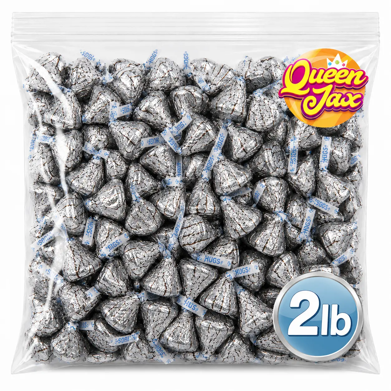 HUGS Milk Chocolate and White Creme Candy, 2LB Bulk, Individually Wrapped