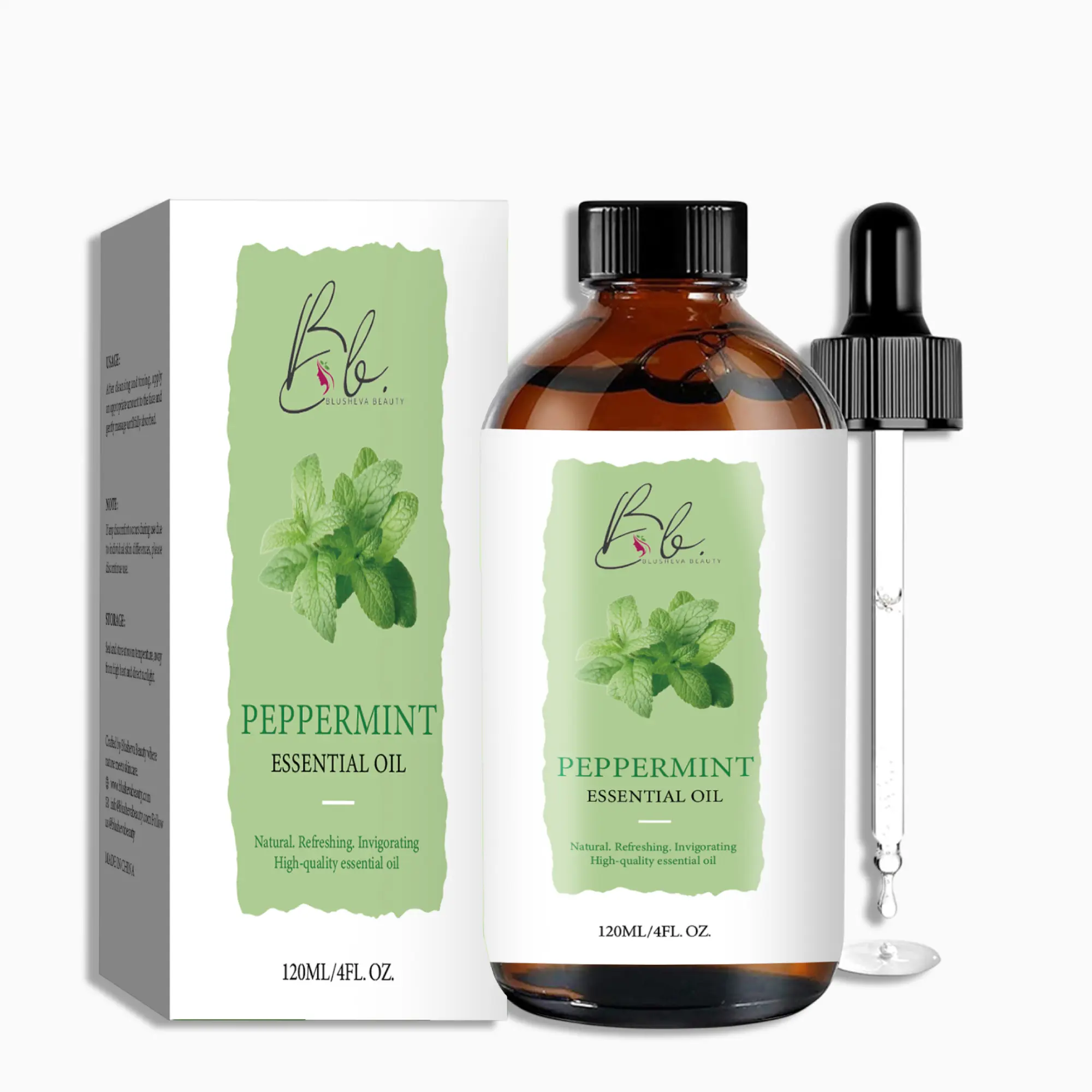 Peppermint Essential Oil 4oz – Pure Aromatherapy, Massage & Hair Oil | Blusheva Beauty