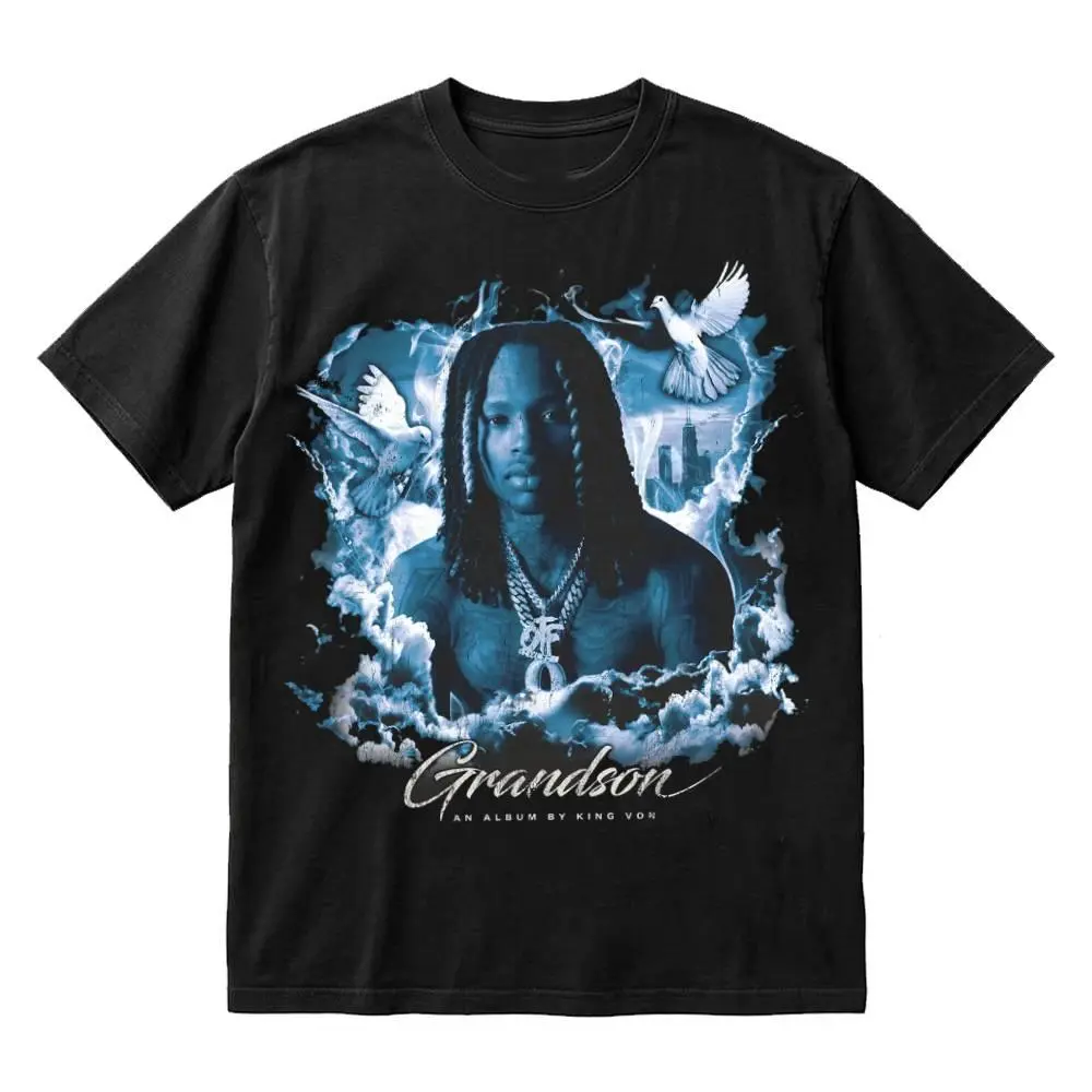 King Von Grandson Album Cover Graphic T-Shirt – Classic Drill Rap Hip Hop Fan Tee