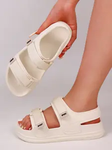 Women's Summer New Sandals, Fashion Elegant Thick Sole Slippers, Comfortable Lightweight Adjustable Velcro Design, Outdoor Garden Beach Wear, Footwear