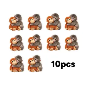 Protect Punch The Monkey Sticker, Cute Monkey Holding Plush Toy Sticker, Walking Monkey Plush Stickers, Waterproof Vinyl Decal Stickers for Laptop Water Bottle Phone Car Room Decor