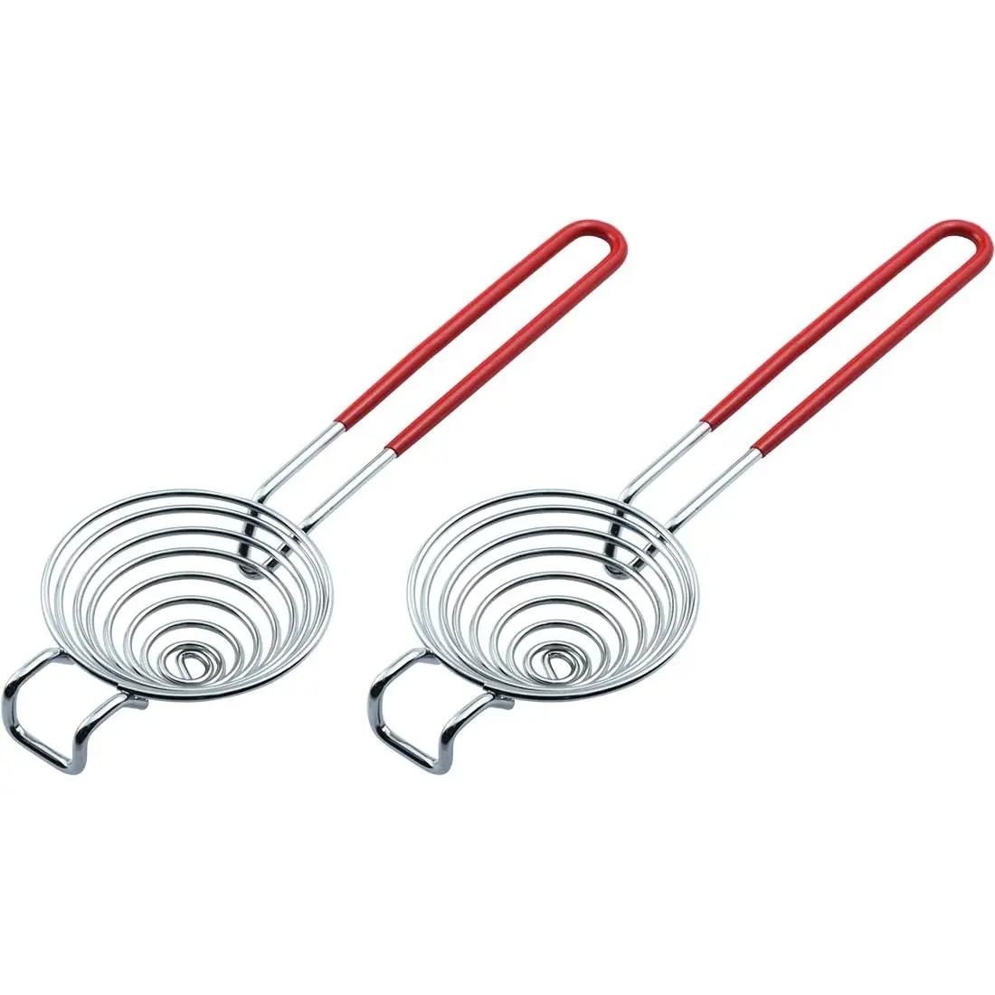 Red 2-Piece Heavy-Duty Food Grade Stainless Steel Egg Yolk Separator Strainer, Rustproof Home Kitchen Cooking Utensils for Egg Yolk and White Separation, Easy to Store