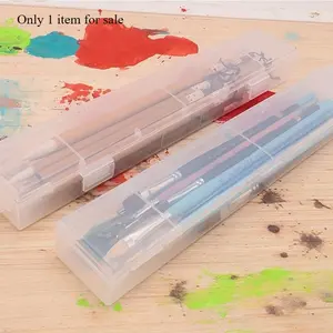 1pc Transparent Plastic Paintbrush Storage Box, Watercolor Brush Case, Artist Organizer, Durable Art Supplies Container
