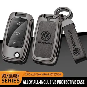Car TPU Zinc Alloy Key Case Bag Car KeyChain Metal Key Shell For Volkswagen VW Polo Tiguan Golf 4 5 Jetta Beetle Scirocco Passat