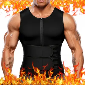 Men's Sauna Vest, Compression Waist Trainer, Double Belt Tummy Control Sauna Vest Waist Trainer, Gym Fitness Sweat Abdominal Shaping Tank Top Workout Apparel