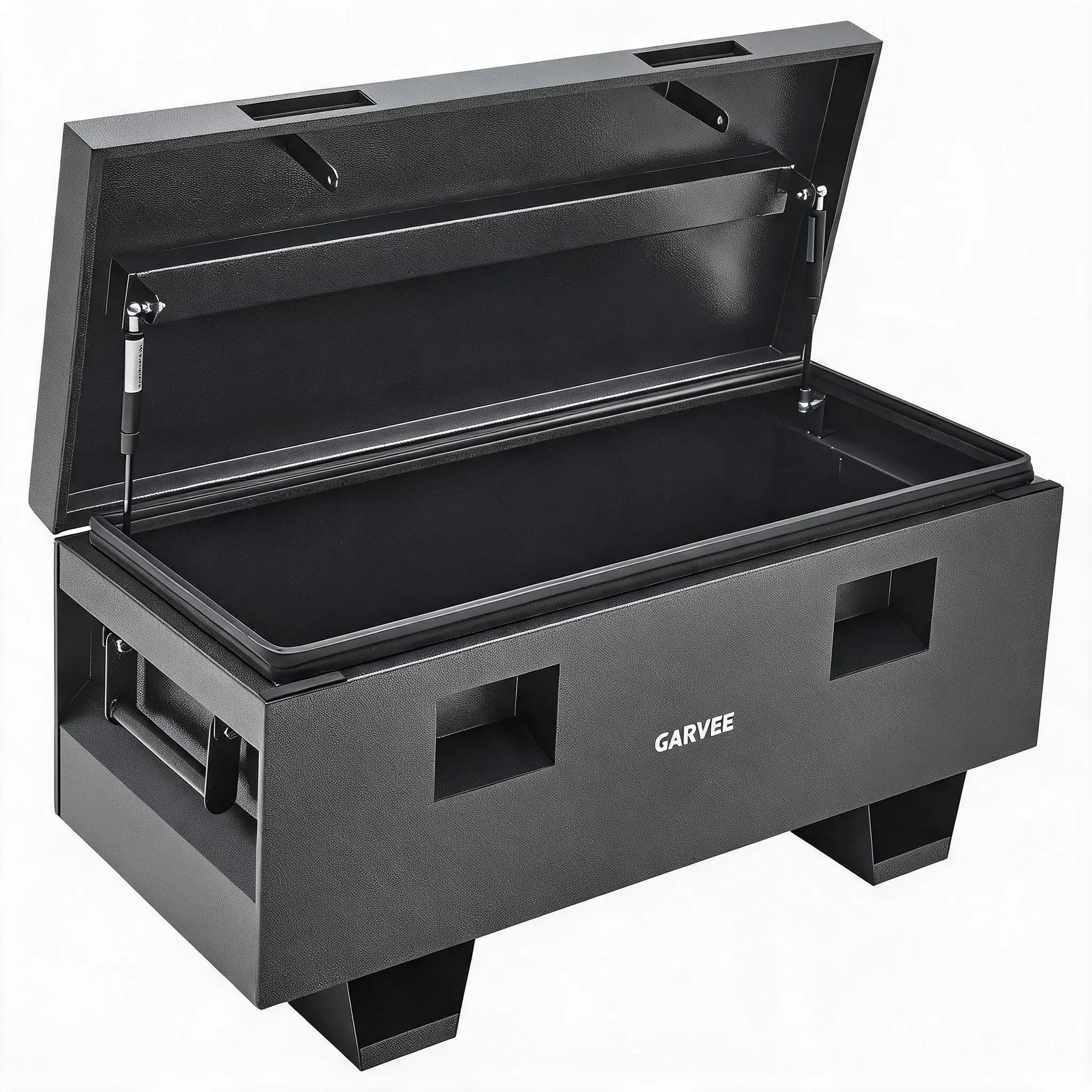 Gaomon 48 in Heavy-Duty Truck Bed Metal Storage Tool Box with Dual Locks, Hydraulic Struts, Removable Feet, Secure Tool Chest for Construction Jobsite