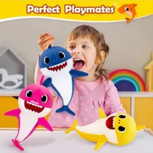 Cute Shark Plush Toy, Musical with Light-Up Feature, Pink, Kids Stuffed Animal