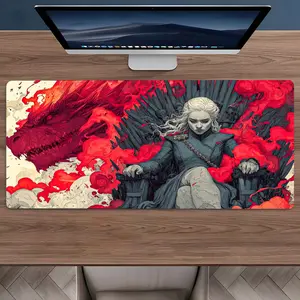 Daenerys Targaryen Mouse Pad - Mother of Dragons Non-Slip Large Desk Mat with Dragon Design, Epic TV Series Office & Gaming Desktop Decor, Desk Accessory