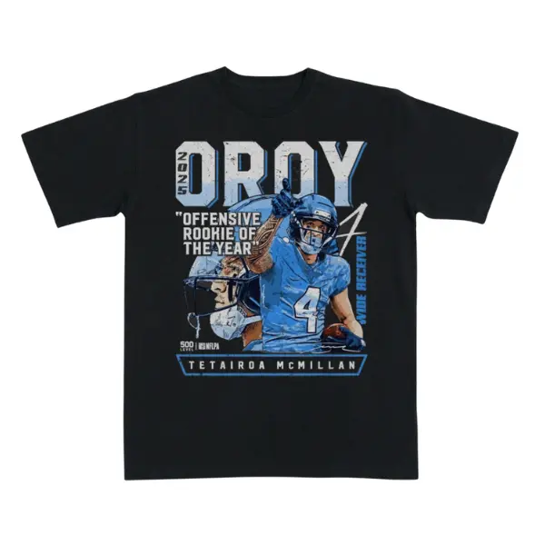 [ 500 LEVEL ] Tetairoa McMillan Rookie Football T-Shirt, Vintage Wide Receiver Graphic Tee, Retro Game Day Sports Shirt, Football Fan Gift for Men