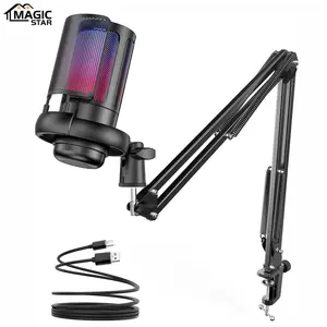 USB Computer Microphone, Noise Reduction USB Microphone with Gain Control & Mute Function, Great for YouTube, PS4, PS5, MAC, Twitch, Audio