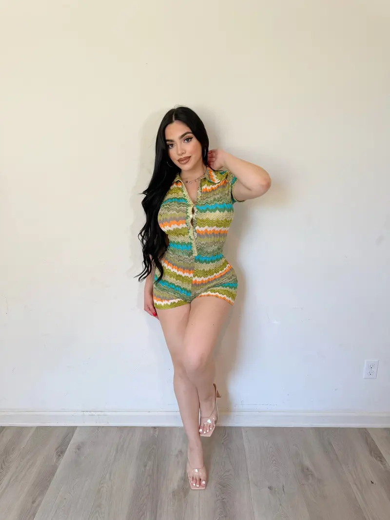 Megan knit romper (multicolor)13147