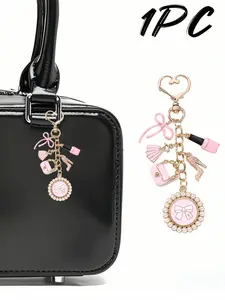 Elegant Bow Heel Lipstick Keychain, Unique Metal Bag Charm, Two-In-One Fashion Accessory, Perfect Gift for Friends, Women's Luxury Jewelry, Stylish Keychain