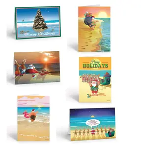 Stonehouse Collection Beach Christmas Card Variety Pack - 18 cards & envelopes - Assortment #2