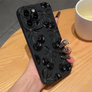 Cartoon Cherry & bowknot pattern phone case, decorative phone protector cover, phone accessories compatible with iPhone 17 Pro Max Plus Air/ 16 15 14 13 12 11 pro Max/Plus,
